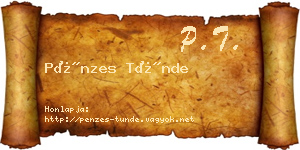 Pénzes Tünde névjegykártya